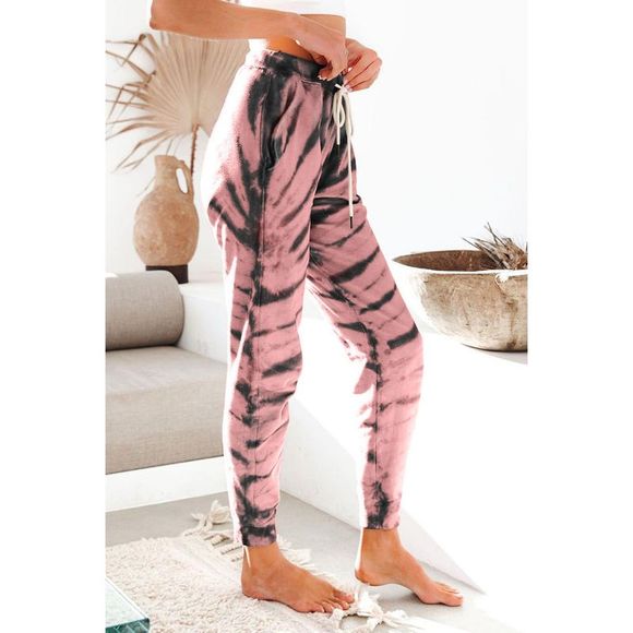 Azura Exchange  Pink Pocketed Tie-dye Print Joggers - Picture 4 of 6